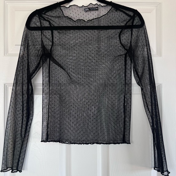 Zara sheer black top, size S - Picture 1 of 3